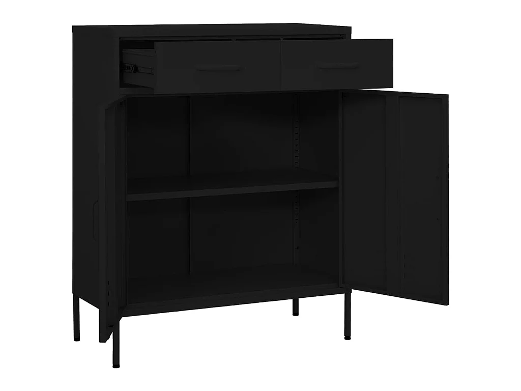 Armoire de rangement Noir 80x35x101,5 cm Acier