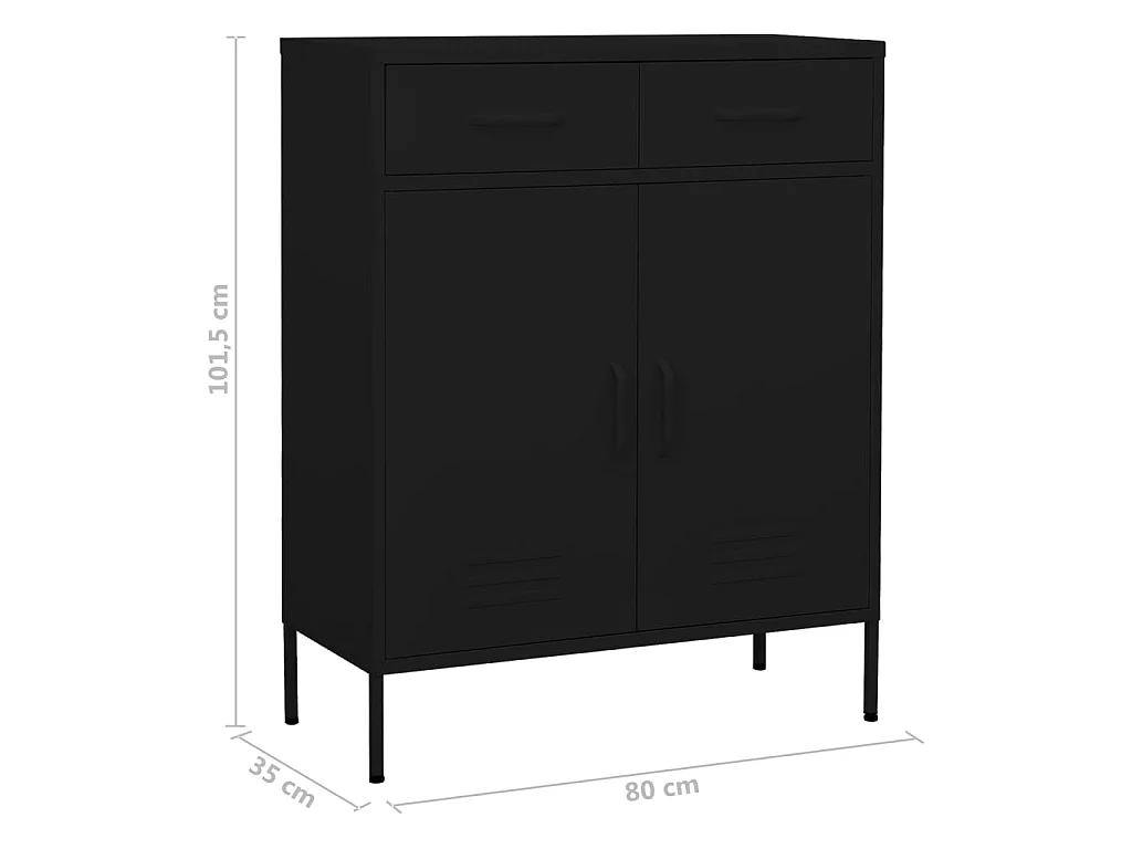 Armoire de rangement Noir 80x35x101,5 cm Acier