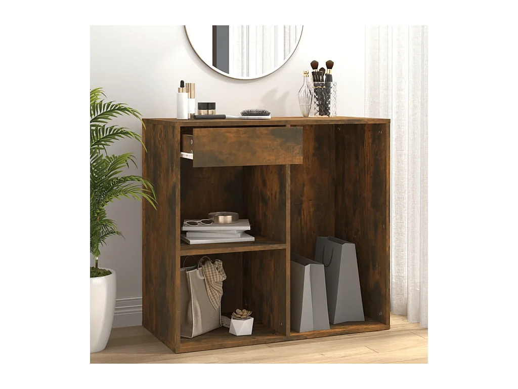 Cosmeticakast 80x40x75 cm bewerkt hout gerookt eikenkleurig