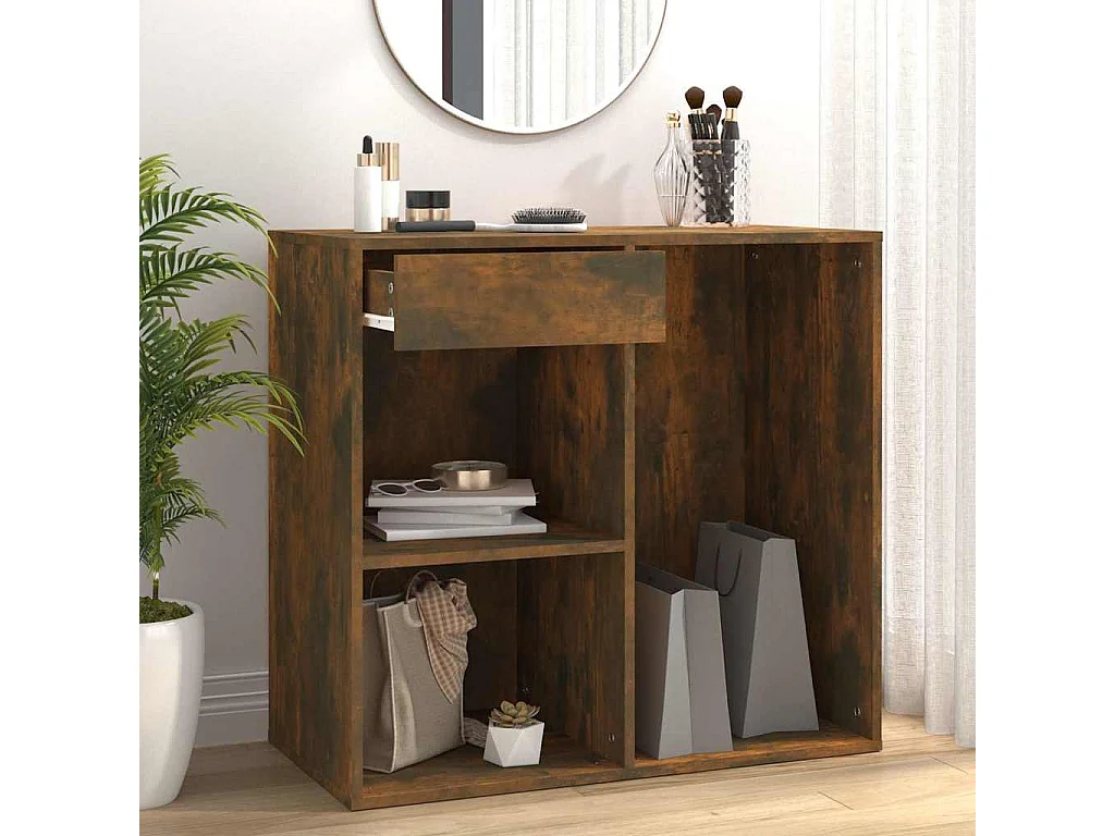 Cosmeticakast 80x40x75 cm bewerkt hout gerookt eikenkleurig