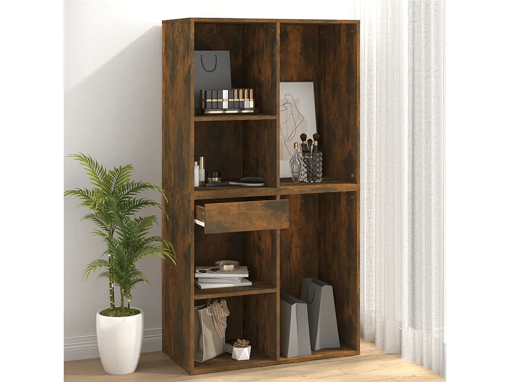 Cosmeticakast 80x40x75 cm bewerkt hout gerookt eikenkleurig