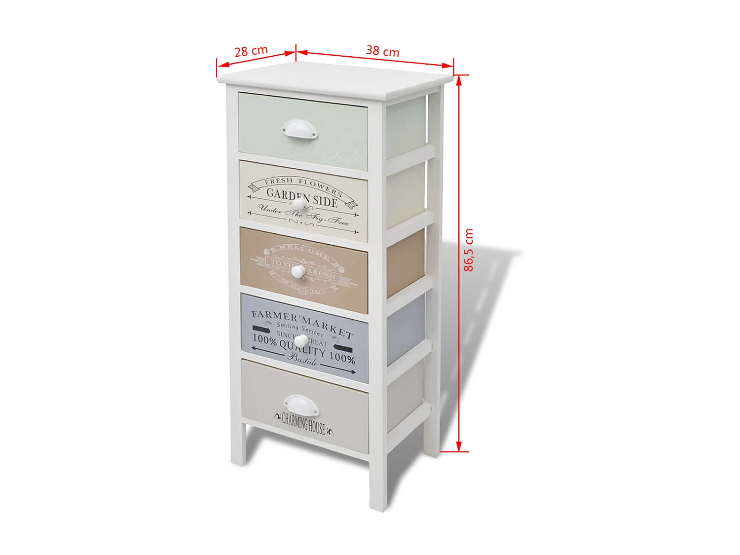 Armoire de rangement en style français 5 tiroirs Bois