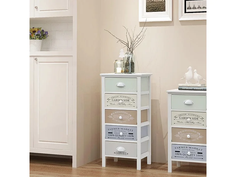 Armoire de rangement en style français 5 tiroirs Bois