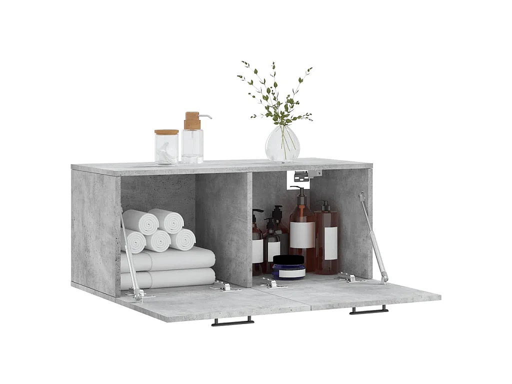 Wandkast 80x36,5x35 cm bewerkt hout betongrijs