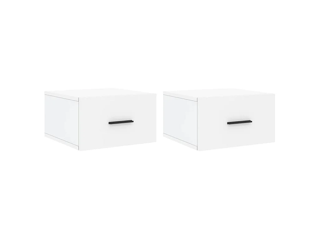 Tables de chevet murales 2 pcs blanc 35x35x20 cm