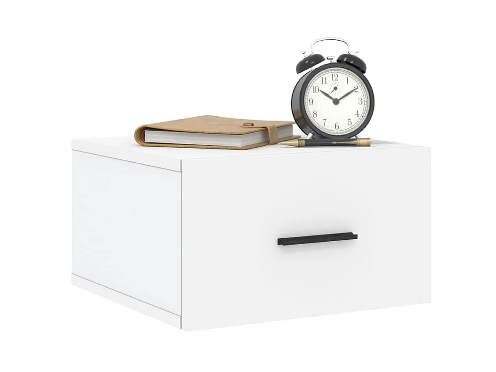 Nachtkastjes 2 st wandgemonteerd 35x35x20 cm wit