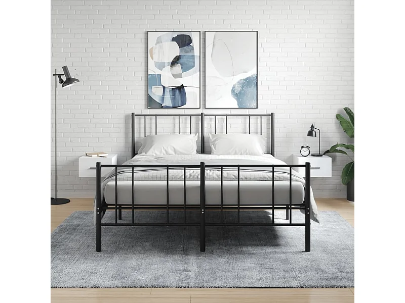 Nachtkastjes 2 st wandgemonteerd 35x35x20 cm wit