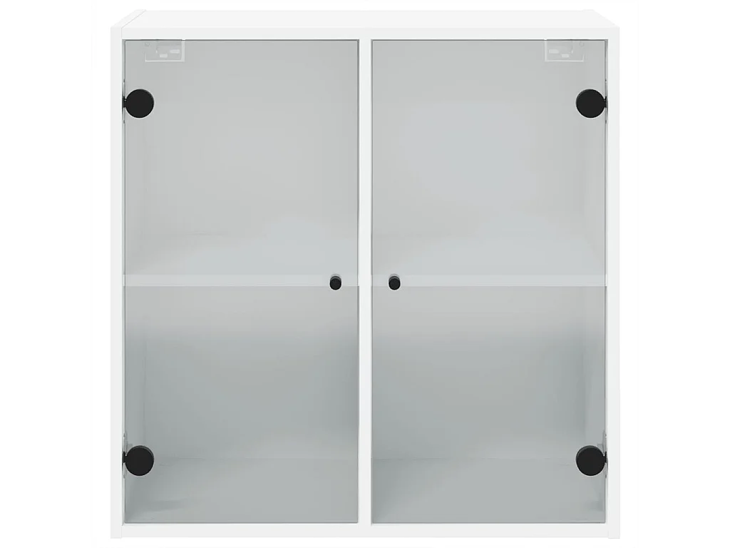 Armário de parede c/ portas de vidro 68x37x68,5 cm branco