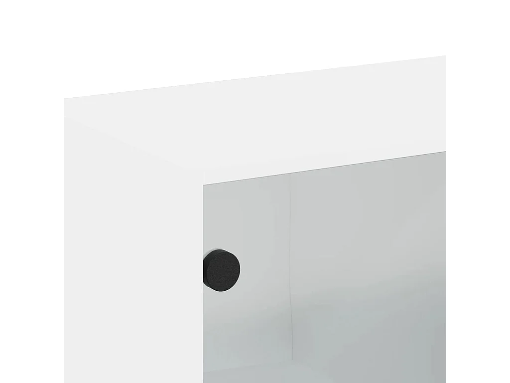 Armário de parede c/ portas de vidro 68x37x68,5 cm branco