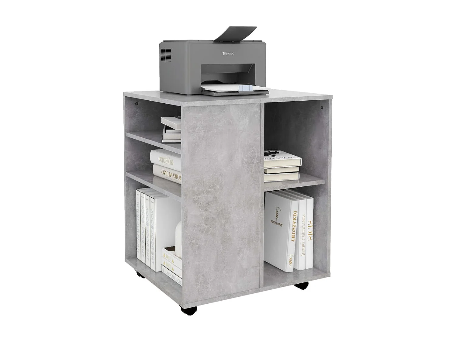 Rollschrank Betongrau 60x53x72 cm Holzwerkstoff