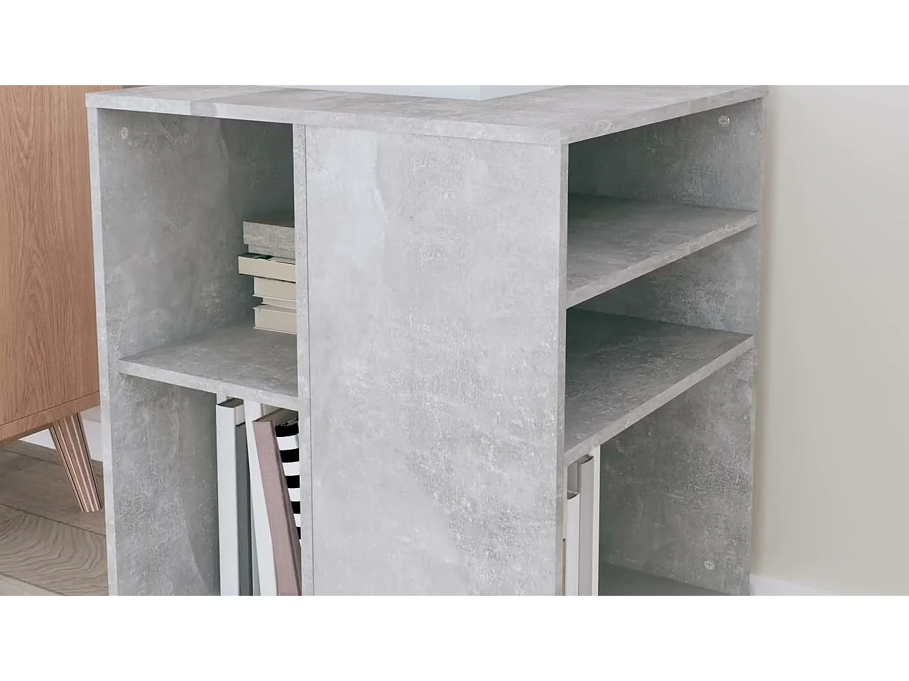 Armoire à roulettes Gris béton 60x53x72 cm Bois d'ingénierie