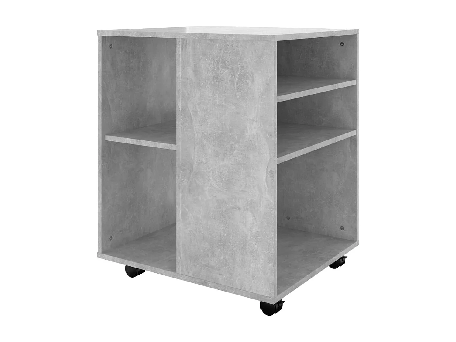 Armoire à roulettes Gris béton 60x53x72 cm Bois d'ingénierie