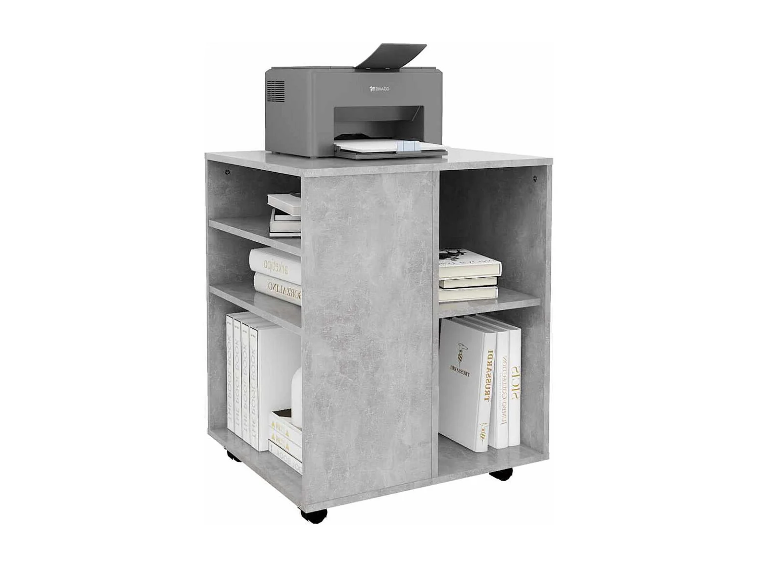 Armoire à roulettes Gris béton 60x53x72 cm Bois d'ingénierie