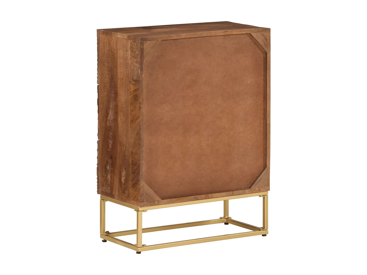 Commode 55x30x76 cm bois massif de manguier et fer