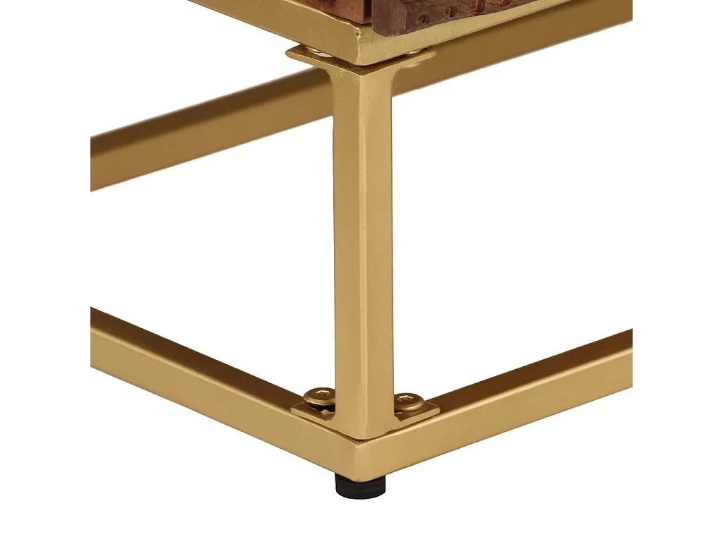 Commode 55x30x76 cm bois massif de manguier et fer