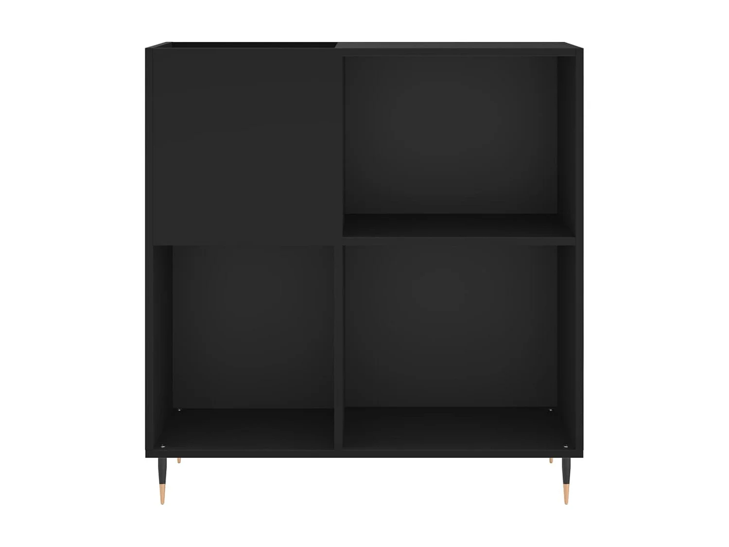 Platenkast 84,5x38x89 cm bewerkt hout zwart