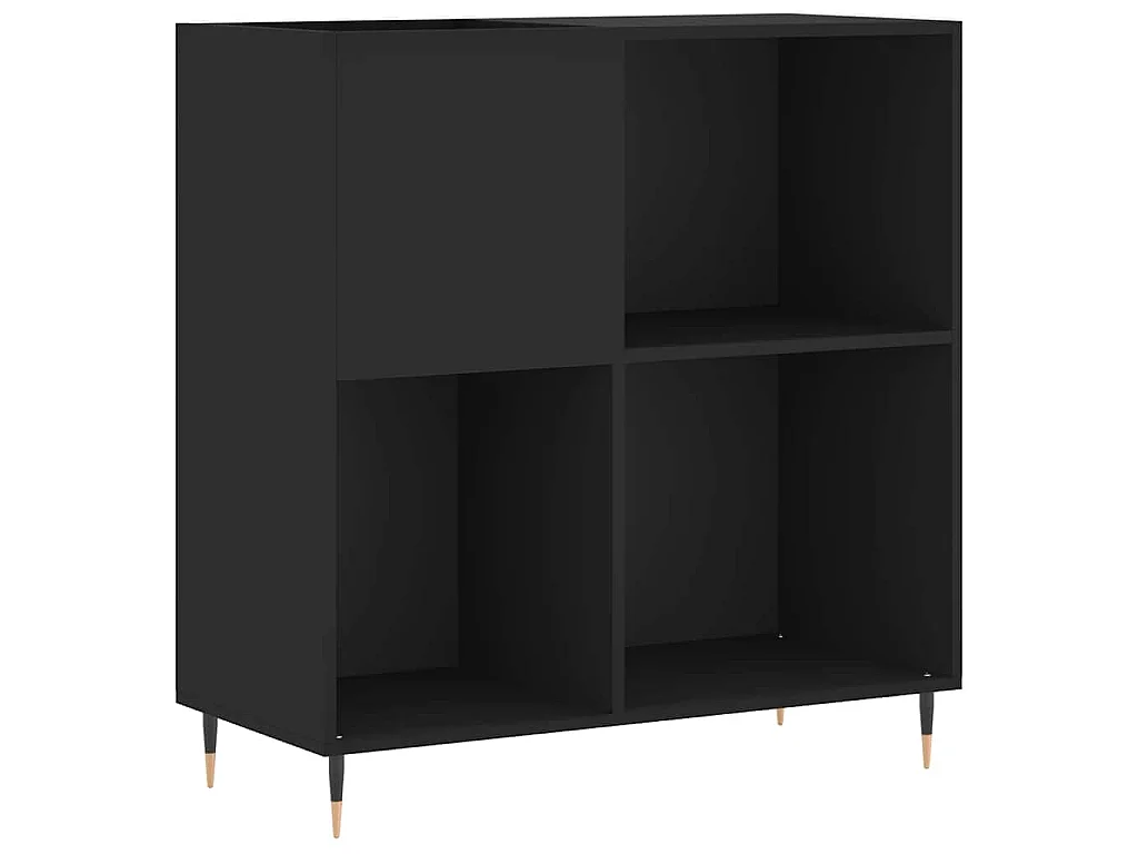 Mueble para discos madera contrachapada negro 84,5x38x89 cm