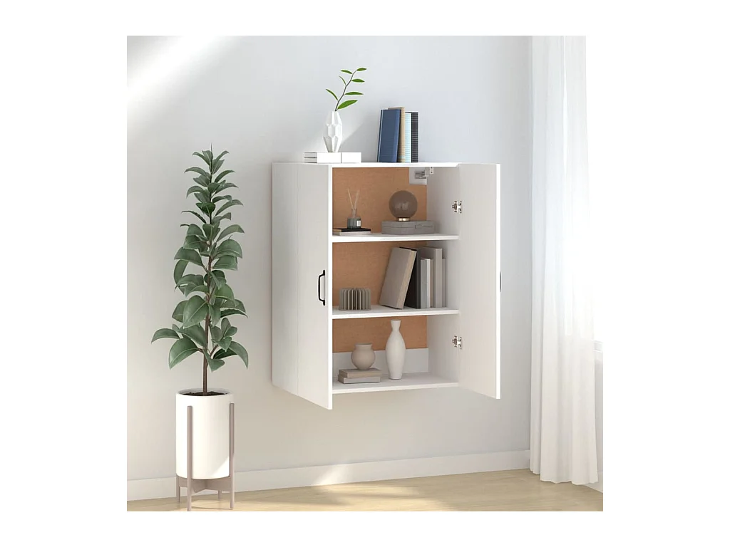 Hangkast 69,5x34x90 cm bewerkt hout wit