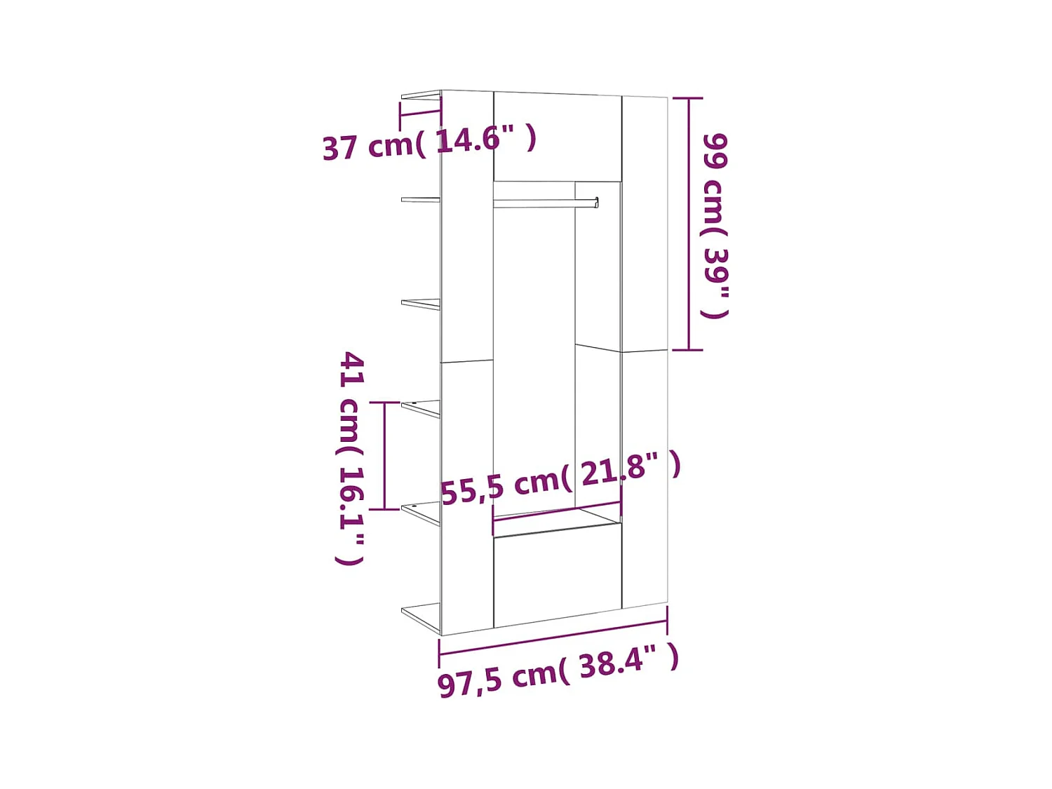 Flurschränke 2 Stk. Braun Eichen-Optik Holzwerkstoff