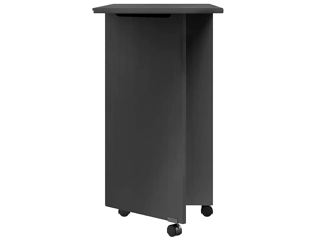 Armário c/ rodas e secretária MOSS madeira pinho maciça cinza