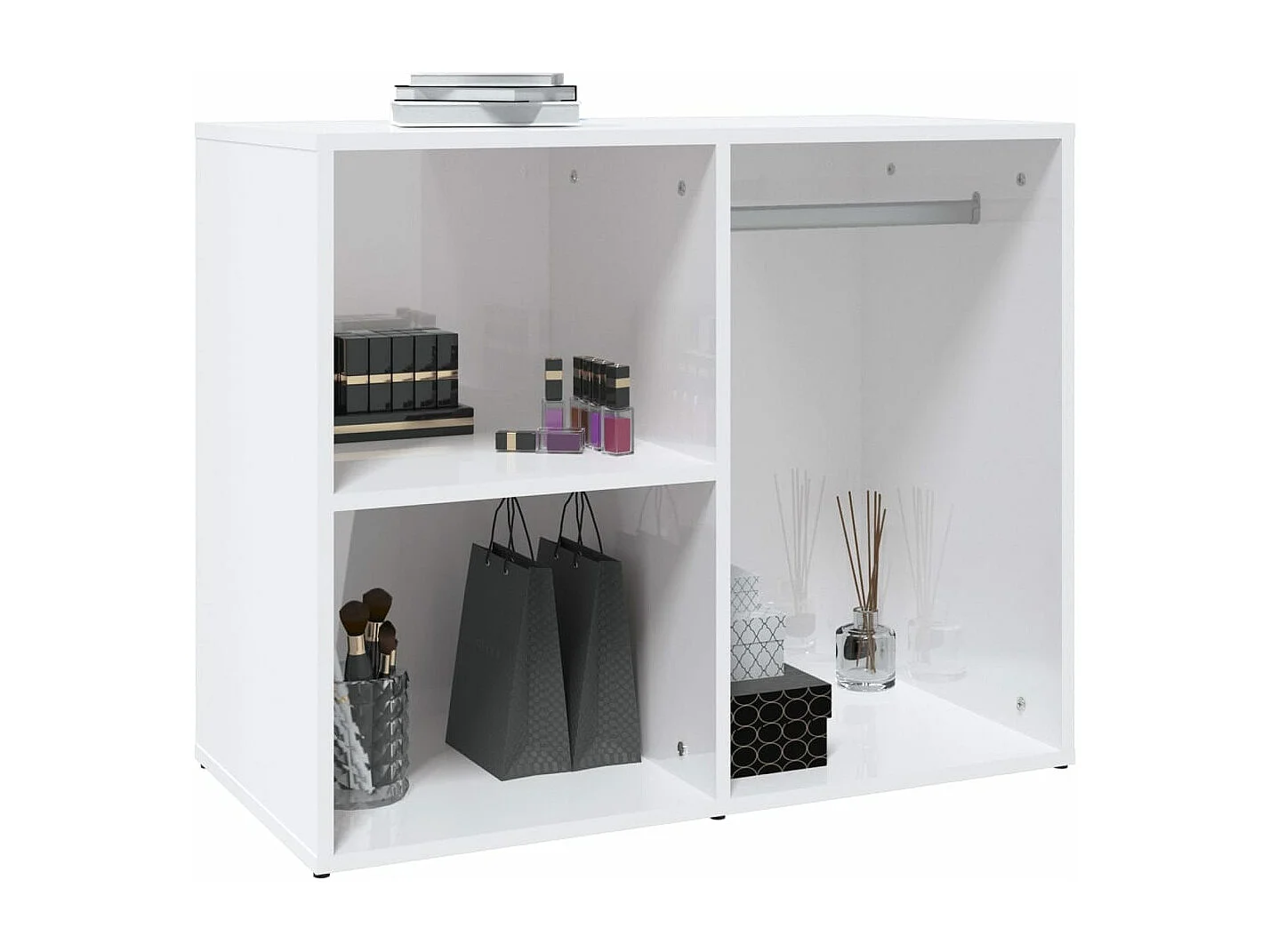 Armoire de dressing Blanc brillant 80x40x65cm Bois d'ingénierie