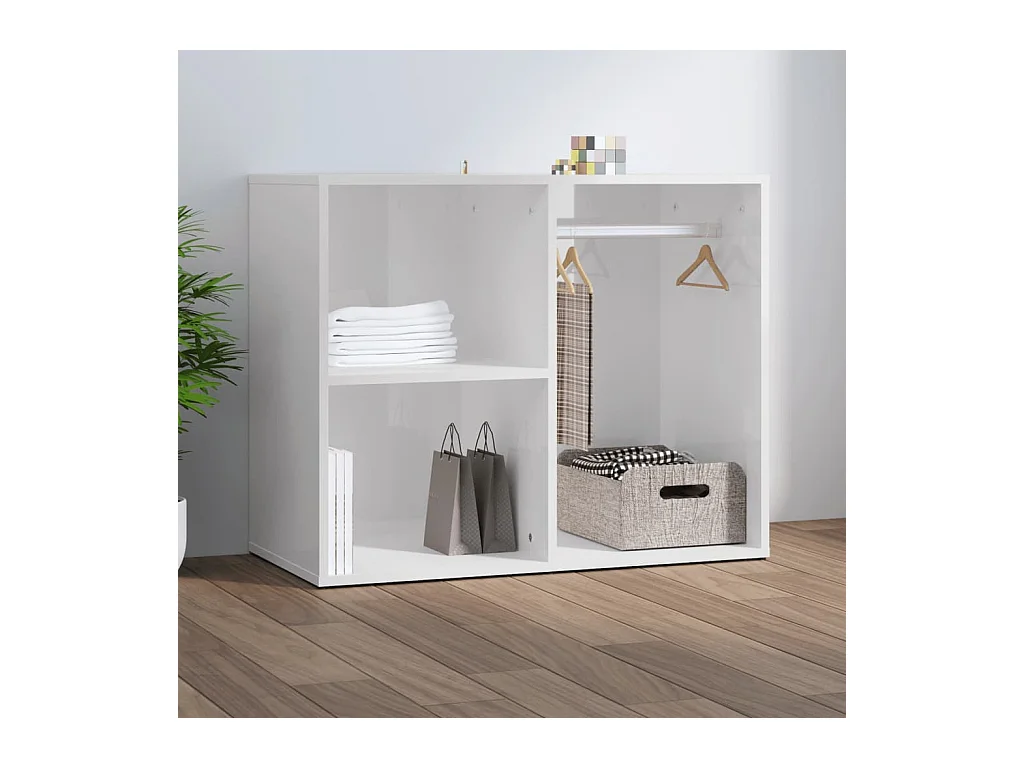 Armoire de dressing Blanc brillant 80x40x65cm Bois d'ingénierie