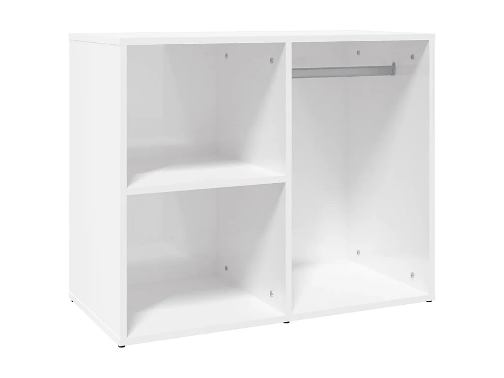 Kledingkast 80x40x65 cm bewerkt hout hoogglans wit