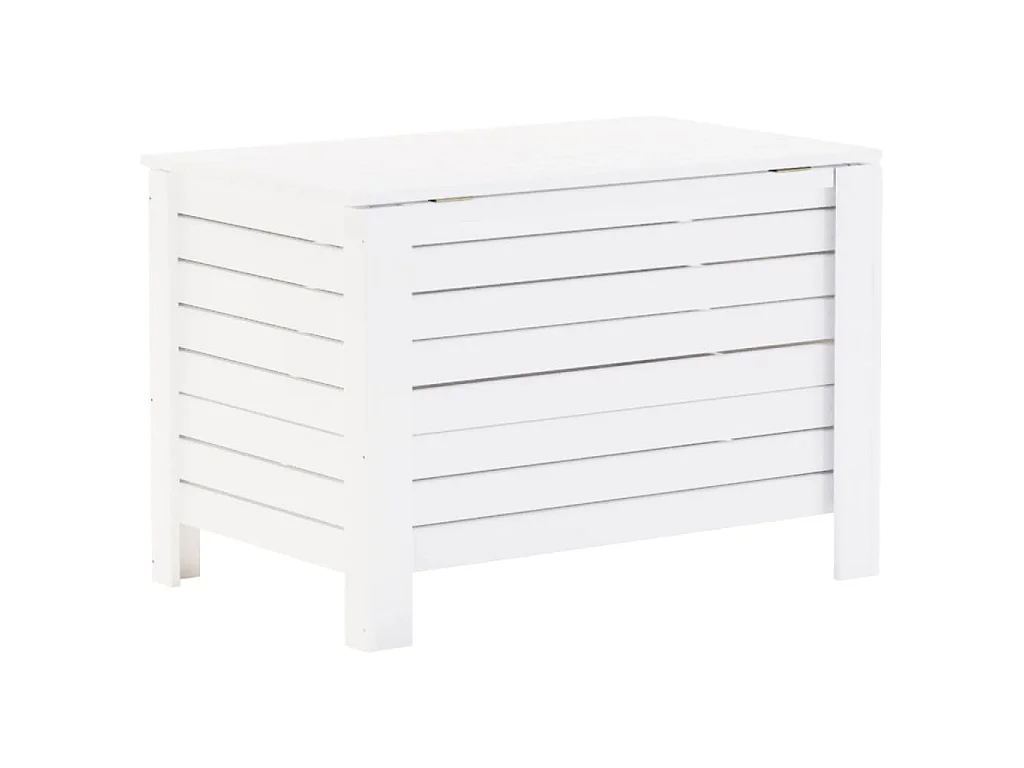 Boîte de rangement avec couvercle RANA blanc bois massif de pin