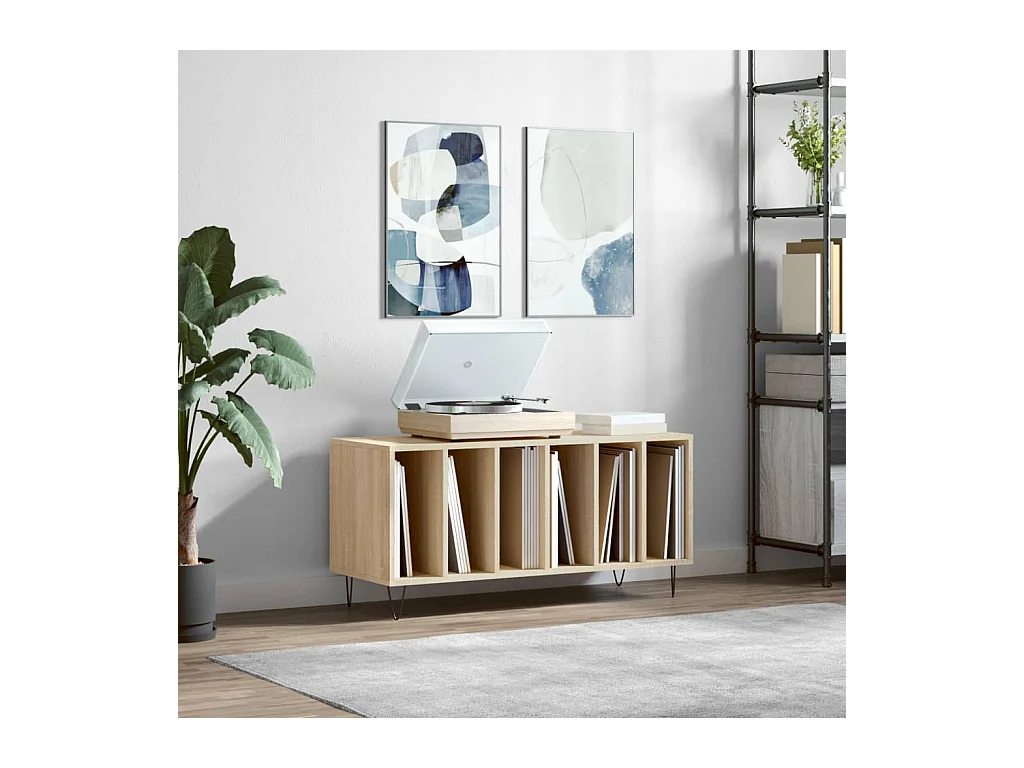 Armoire à disques chêne sonoma 100x38x48 cm bois d'ingénierie
