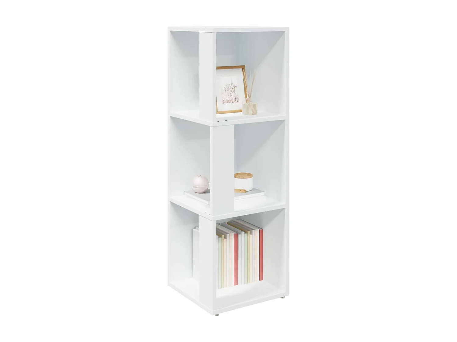 Armoire d'angle Blanc 33x33x100 cm Bois d'ingénierie