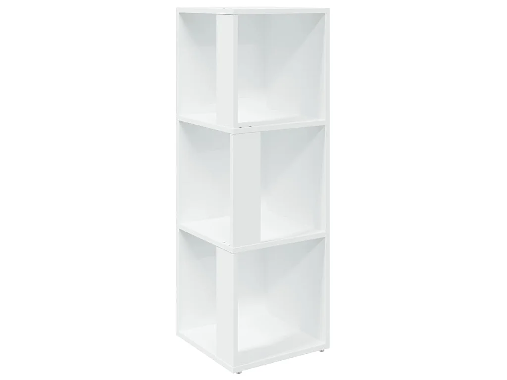 Mueble de esquina madera contrachapada blanco 33x33x100 cm