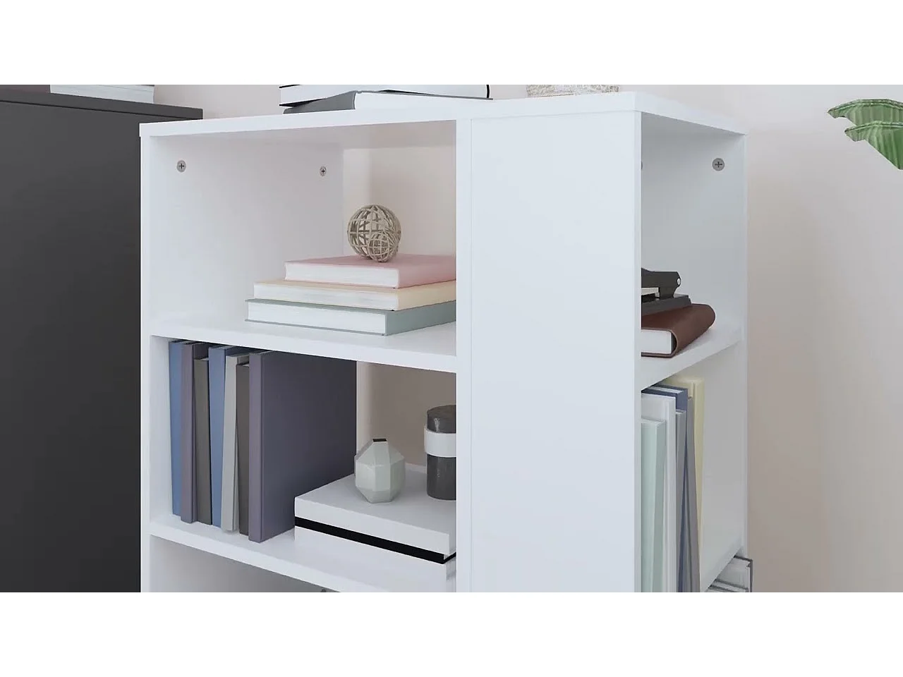 Armoire à roulettes Blanc 60x35x75 cm Bois d’ingénierie