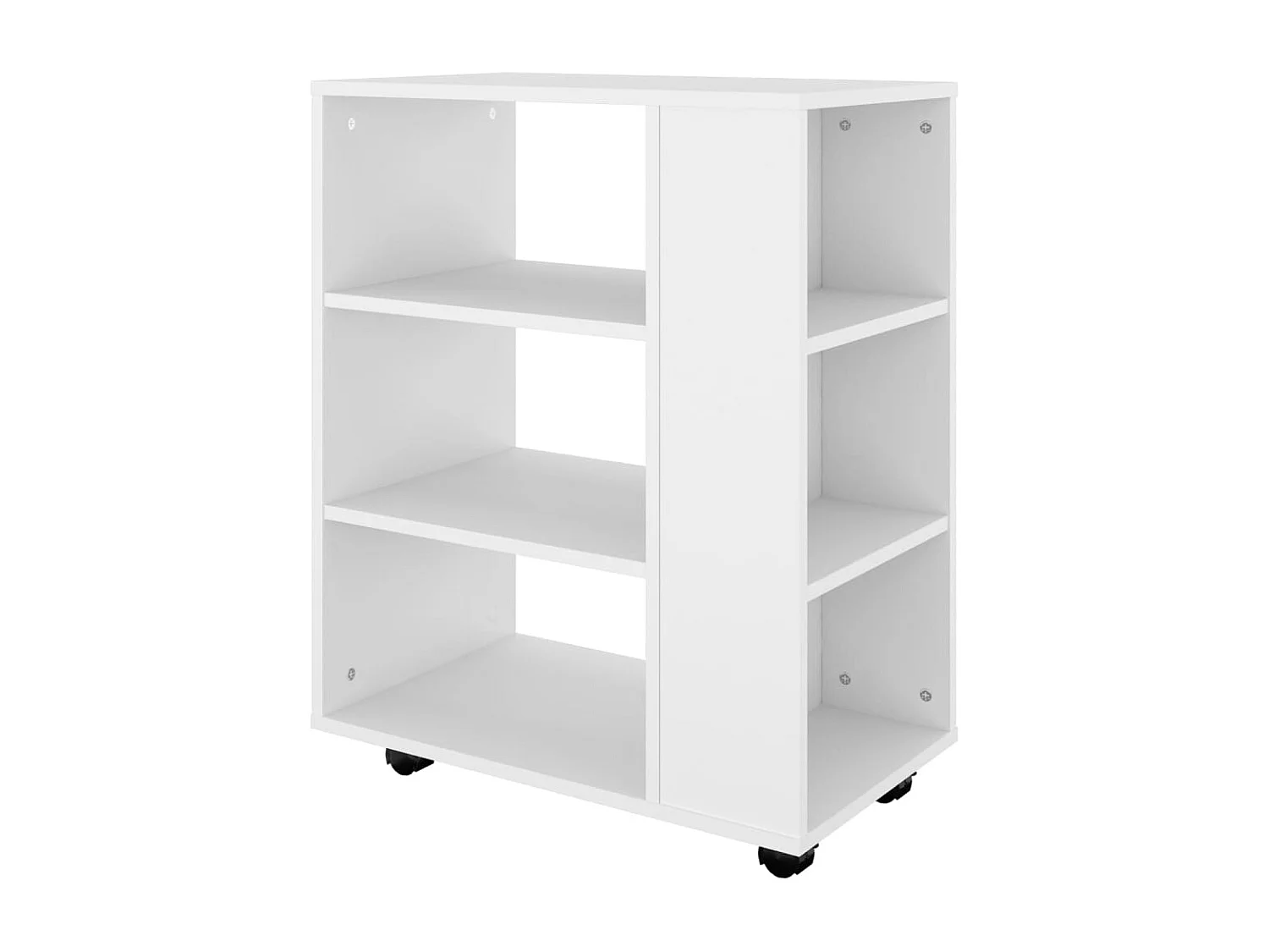 Armoire à roulettes Blanc 60x35x75 cm Bois d’ingénierie