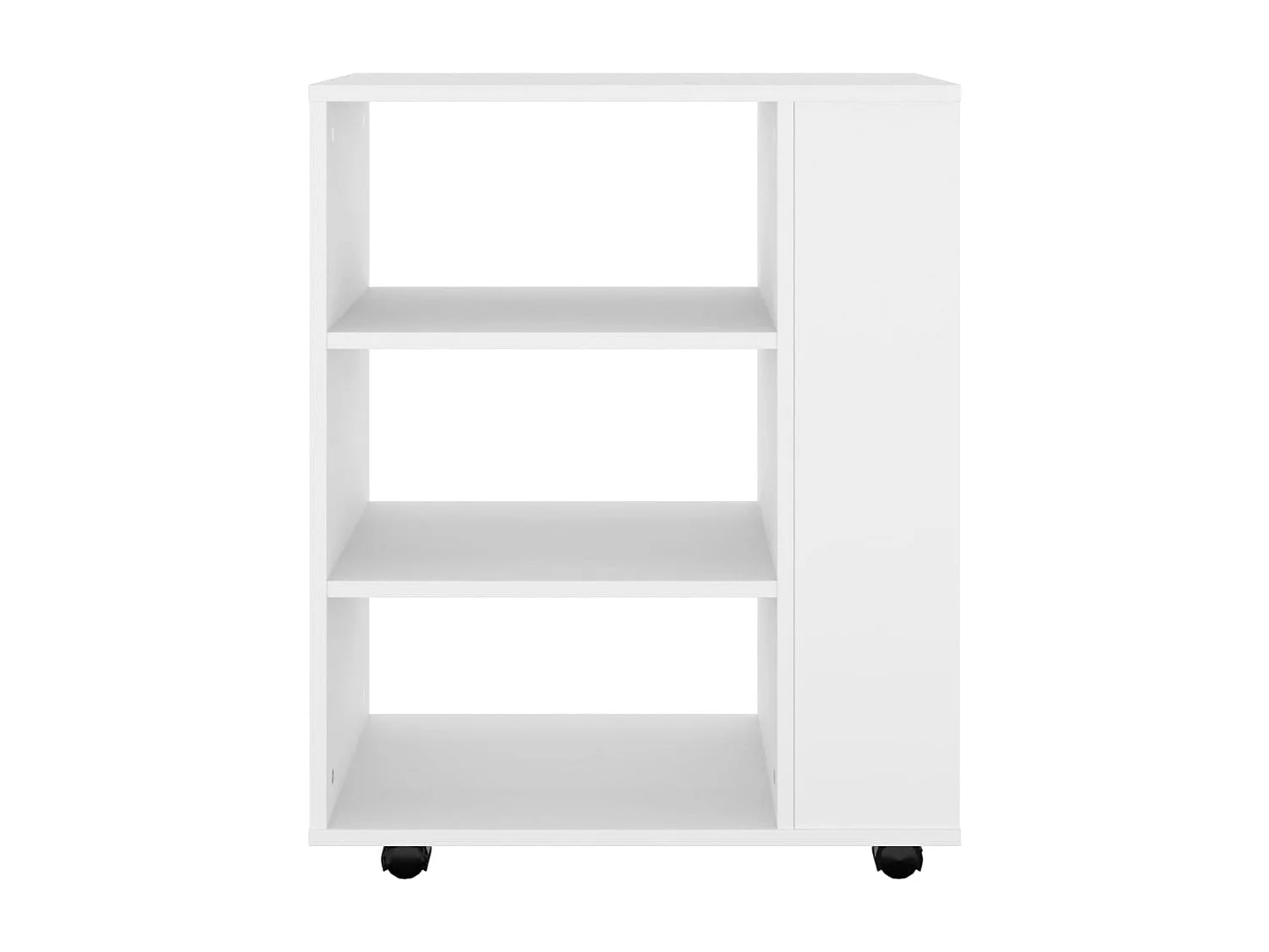 Armoire à roulettes Blanc 60x35x75 cm Bois d’ingénierie