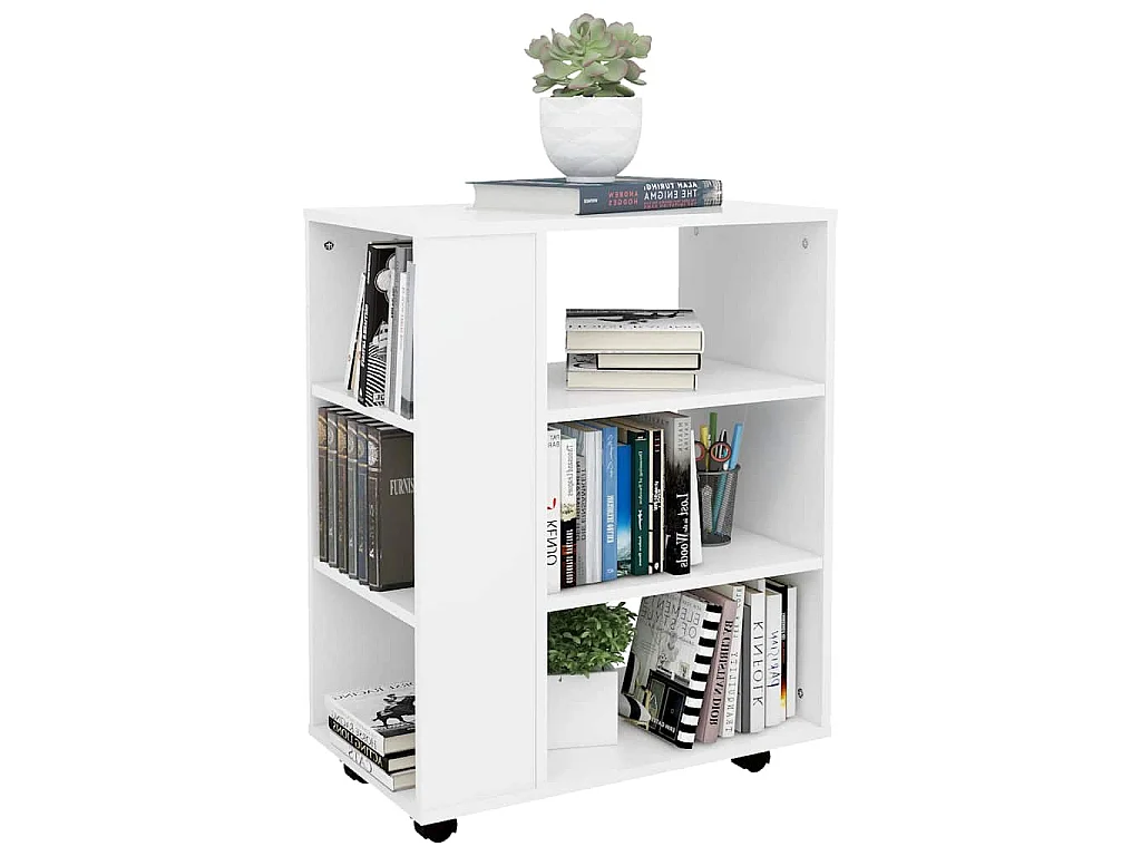 Armoire à roulettes Blanc 60x35x75 cm Bois d’ingénierie