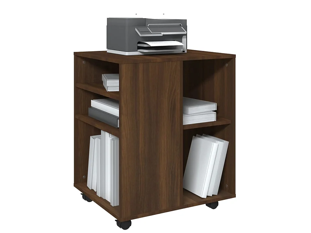 Armoire roulante Chêne marron 60x53x72 cm Bois d'ingénierie