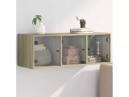 Kauf Unique Wandschrank mit Glastüren Sonoma-Eiche 102x37x35 cm