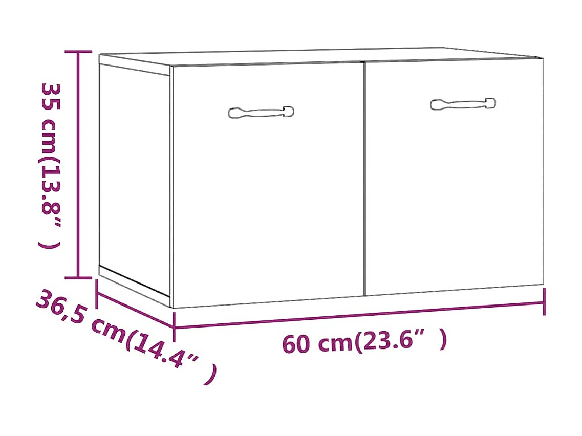 Armoire murale Chêne fumé 60x36,5x35 cm Bois d'ingénierie