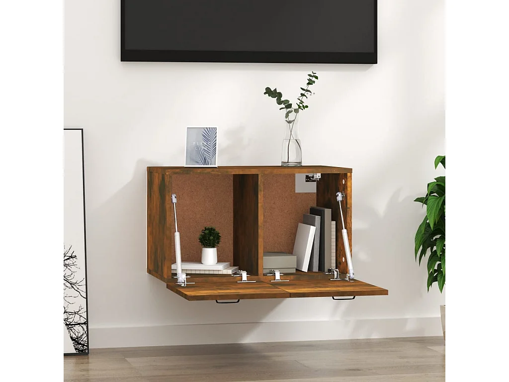 Armoire murale Chêne fumé 60x36,5x35 cm Bois d'ingénierie