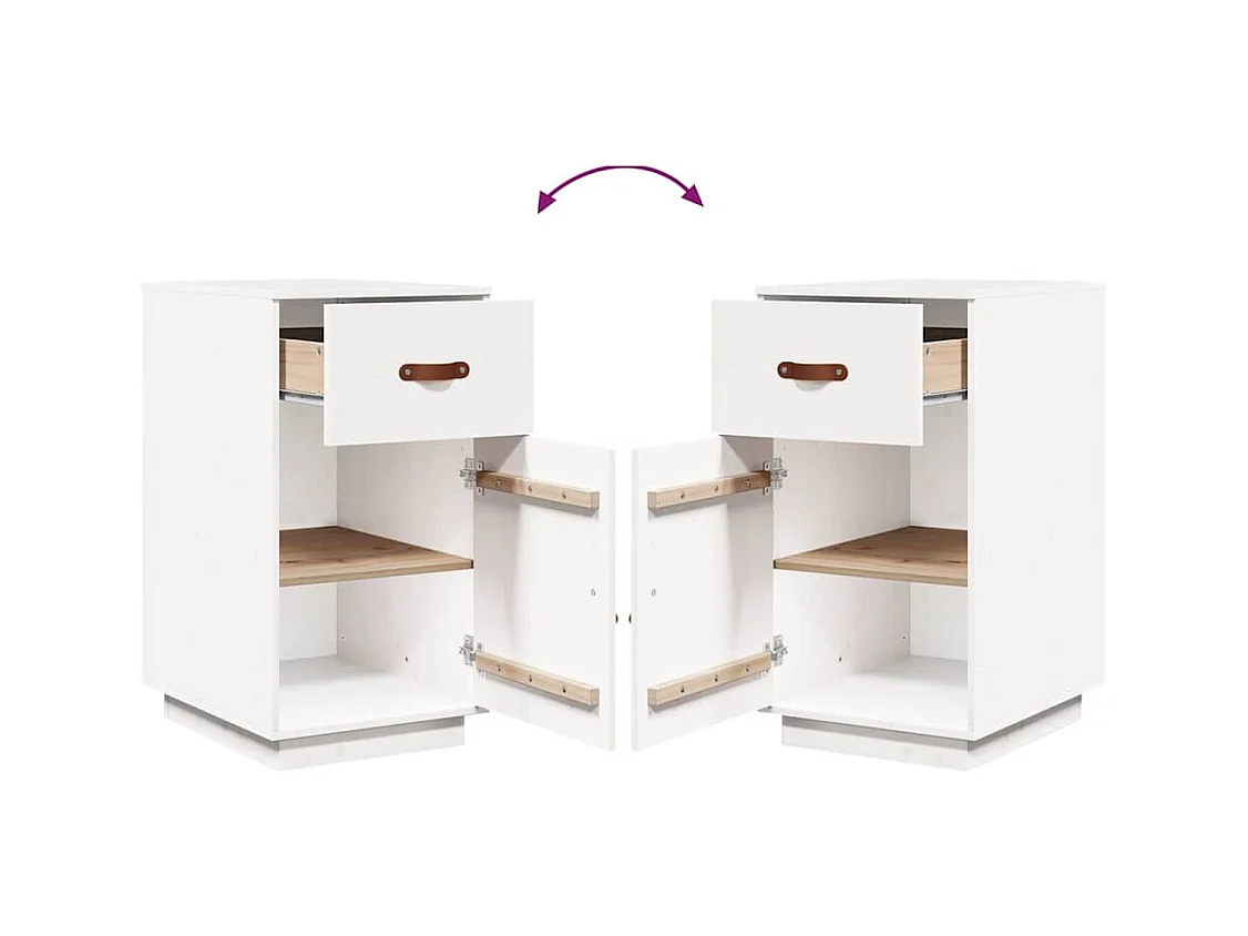 Bureaukastje 40x50x75 cm massief grenenhout wit