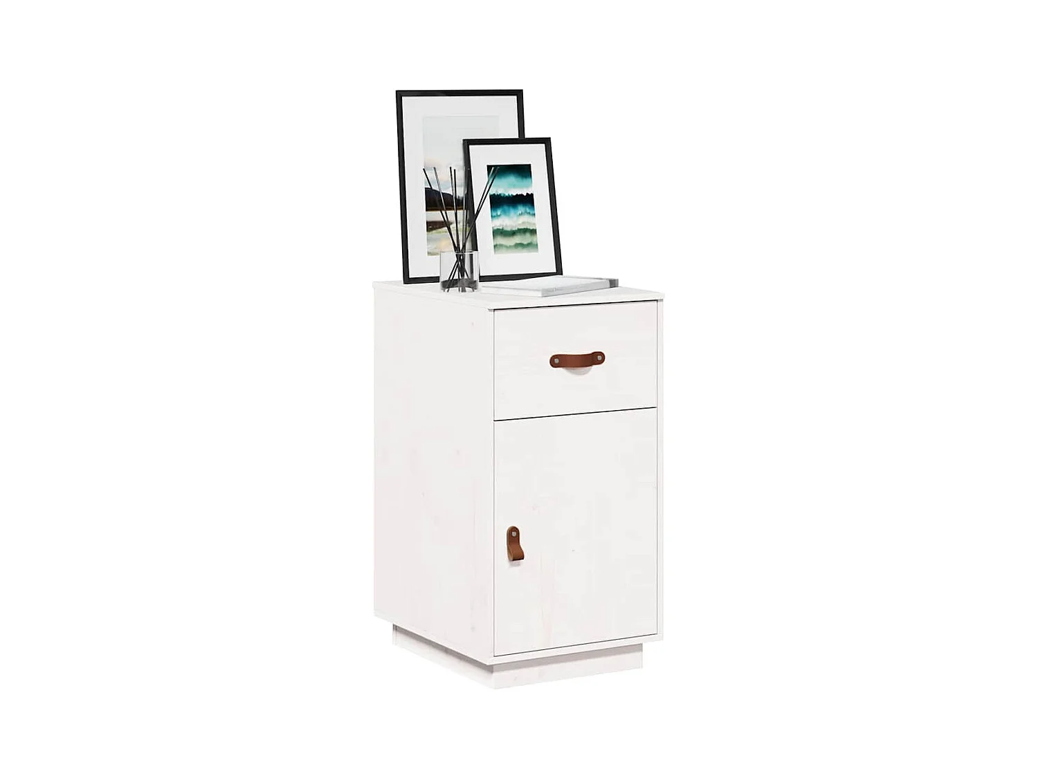 Bureaukastje 40x50x75 cm massief grenenhout wit