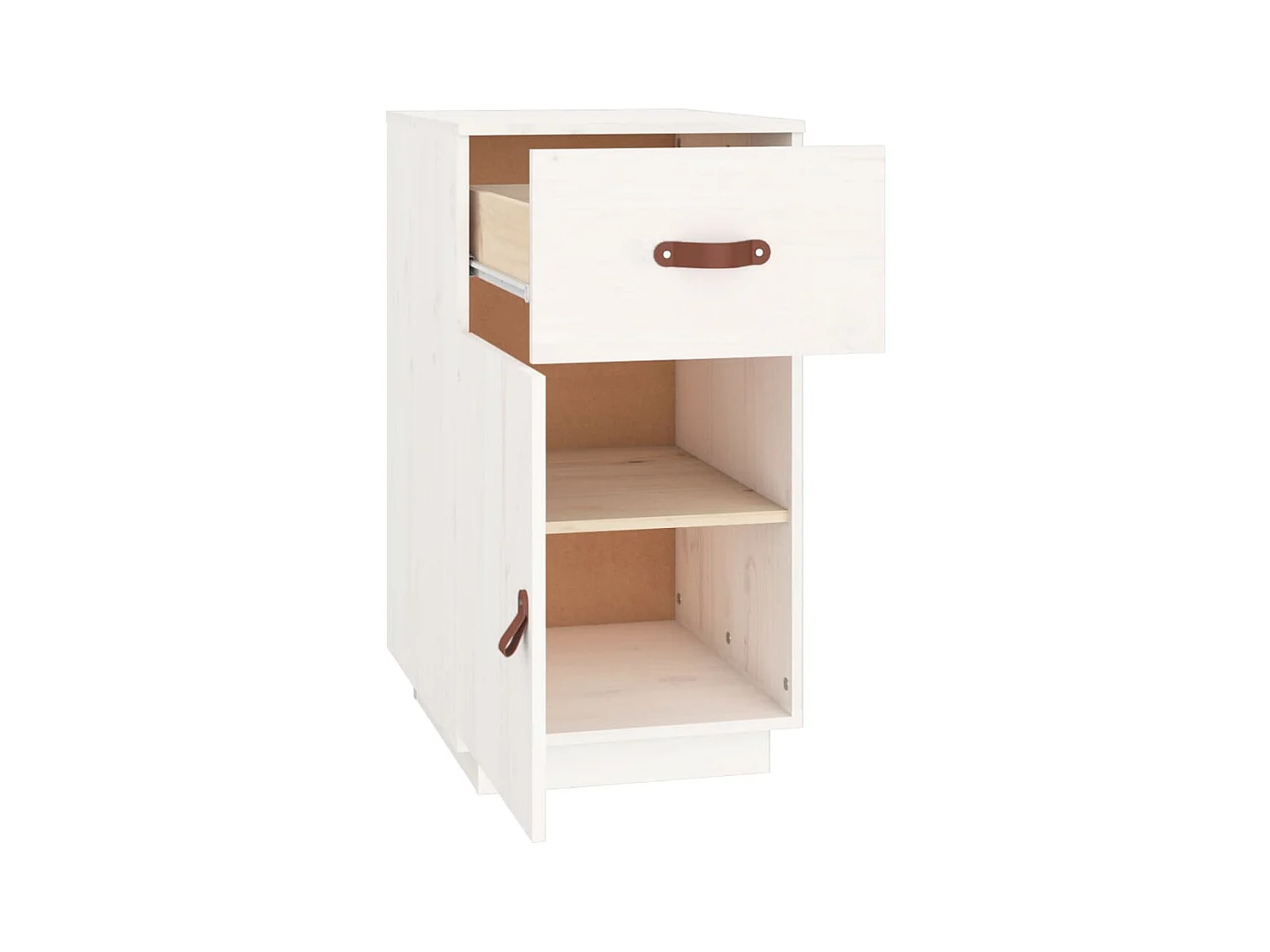 Bureaukastje 40x50x75 cm massief grenenhout wit