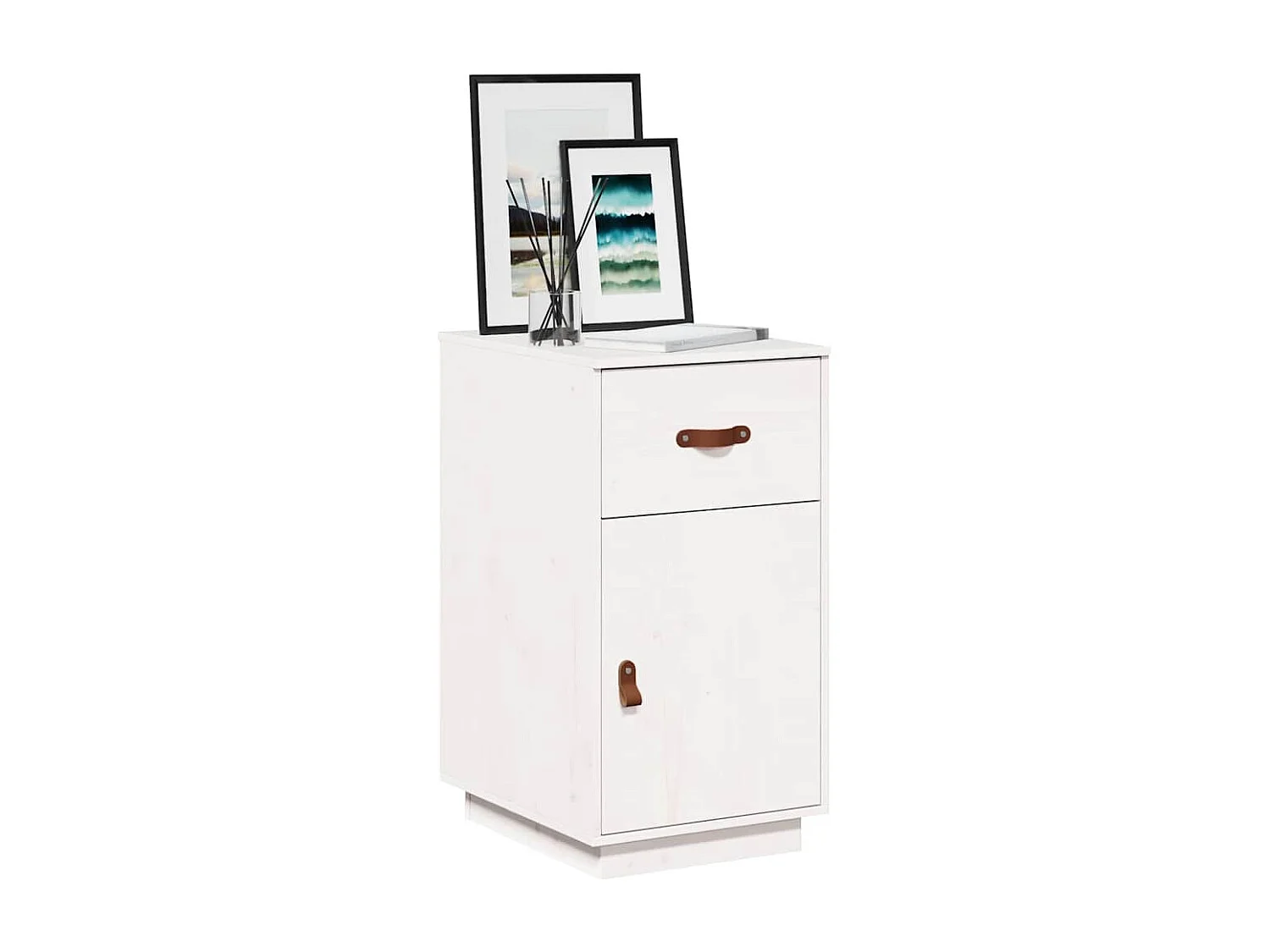 Bureaukastje 40x50x75 cm massief grenenhout wit