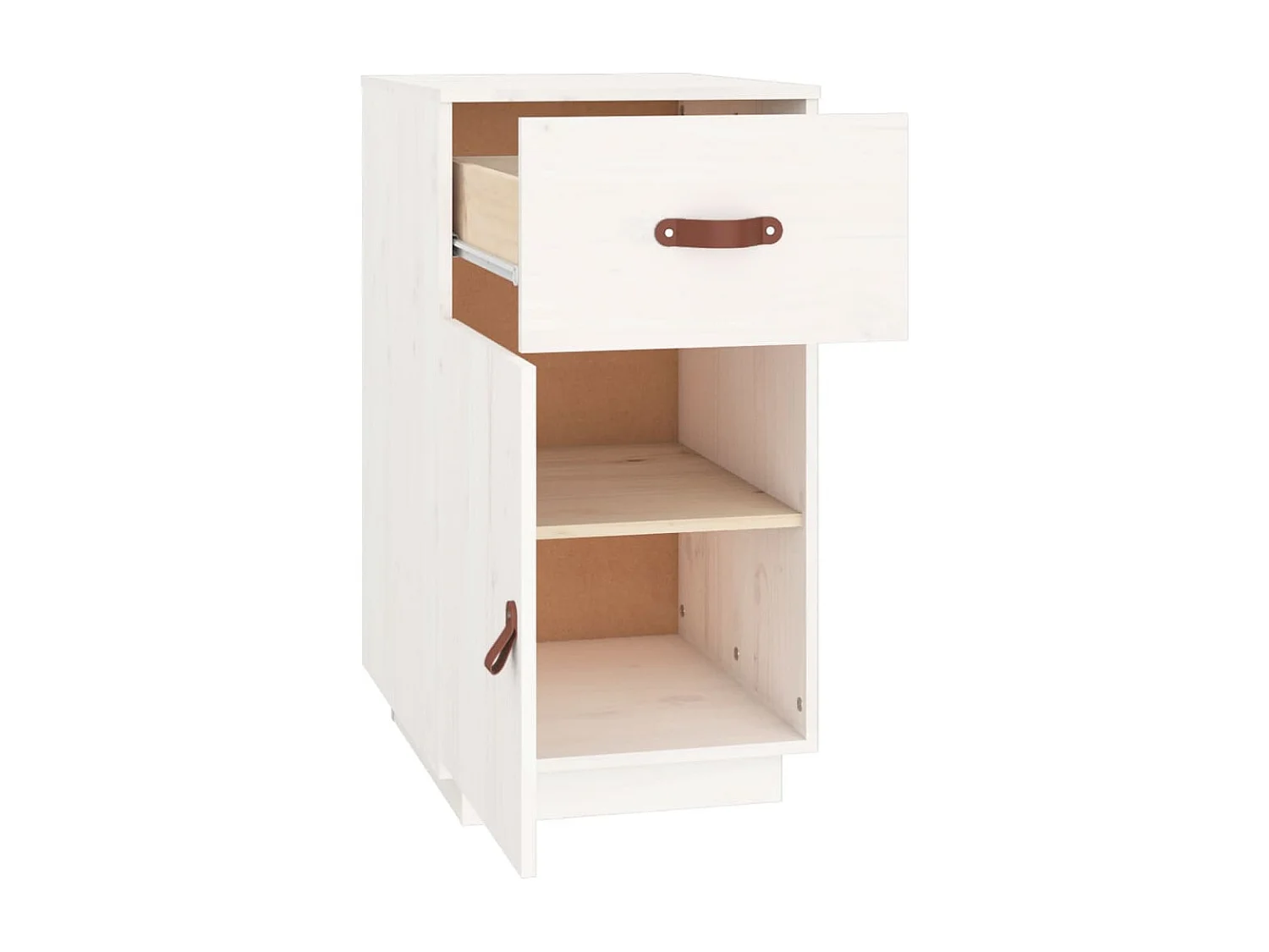 Bureaukastje 40x50x75 cm massief grenenhout wit