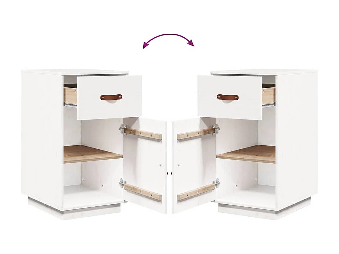 Bureaukastje 40x50x75 cm massief grenenhout wit