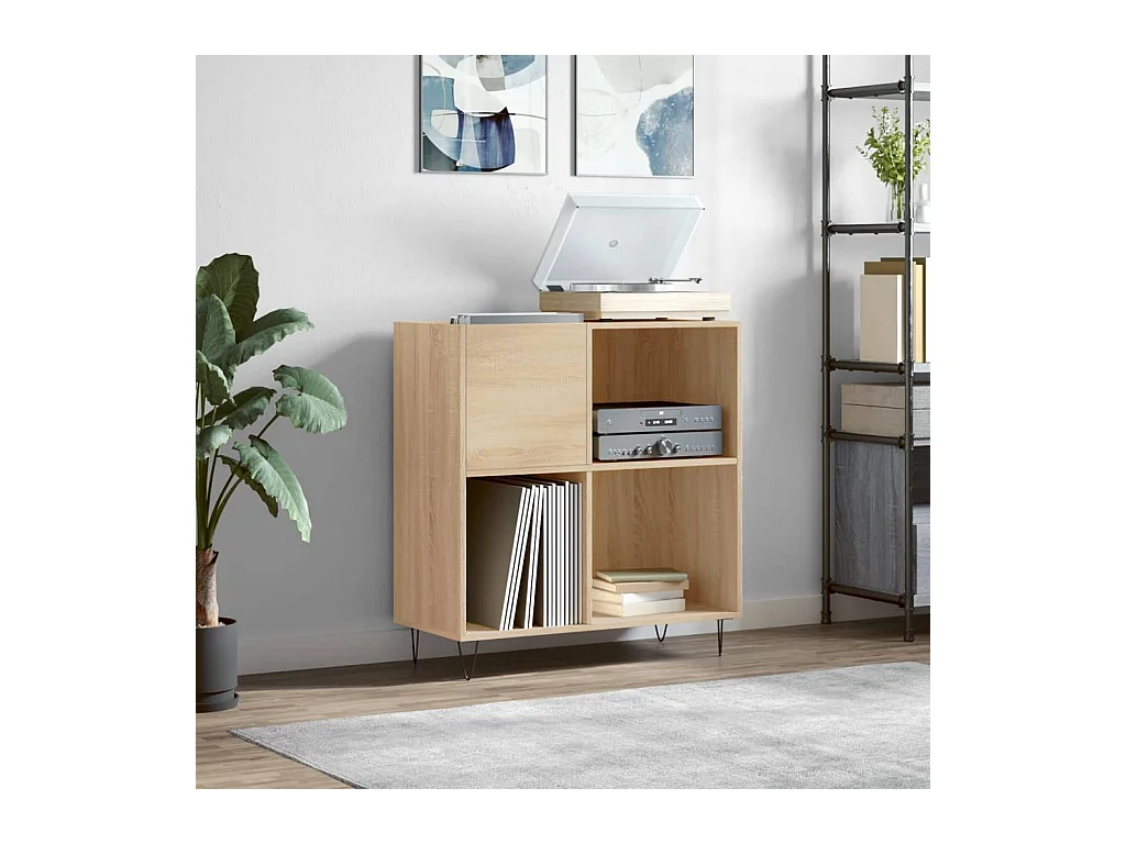 Armoire à disques chêne sonoma 84,5x38x89 cm bois d'ingénierie