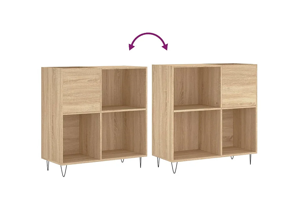Mobile Porta Dischi Rovere Sonoma 84,5x38x89 Legno Multistrato