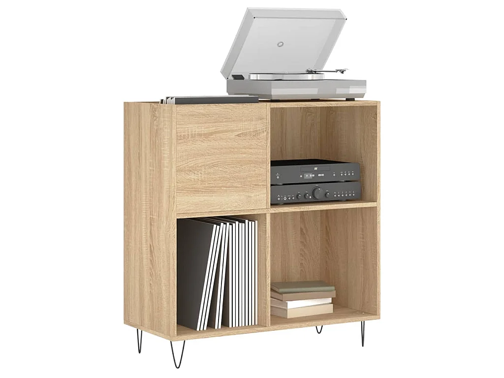 Armoire à disques chêne sonoma 84,5x38x89 cm bois d'ingénierie