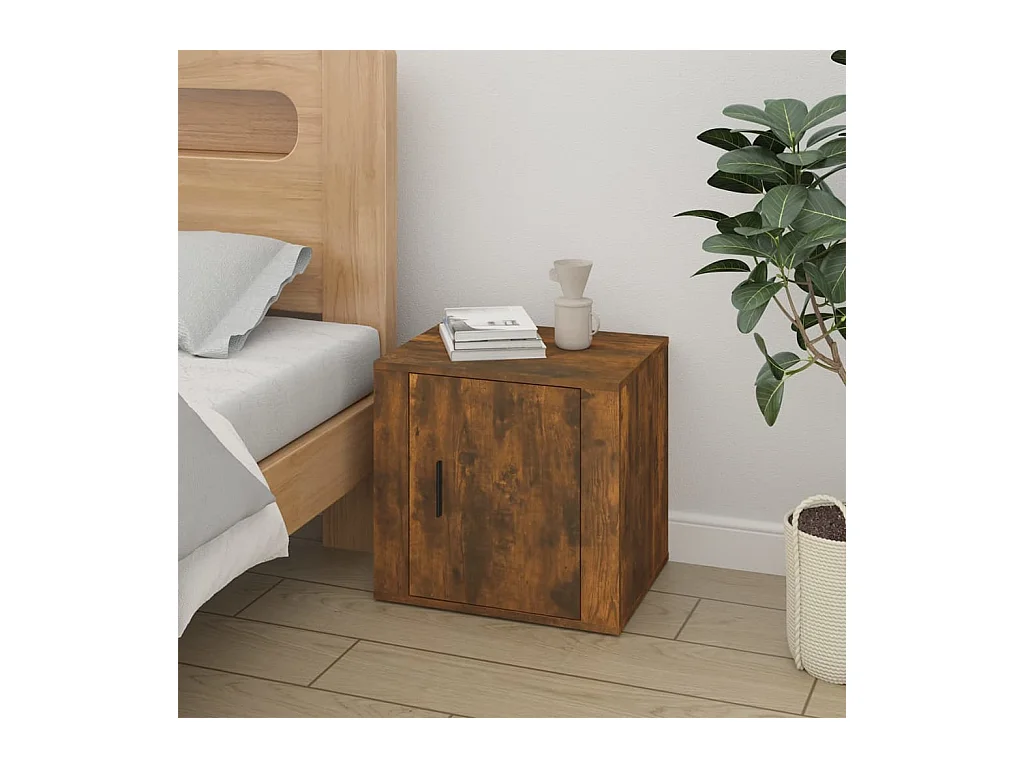 Table de chevet Chêne fumé 50x39x47 cm