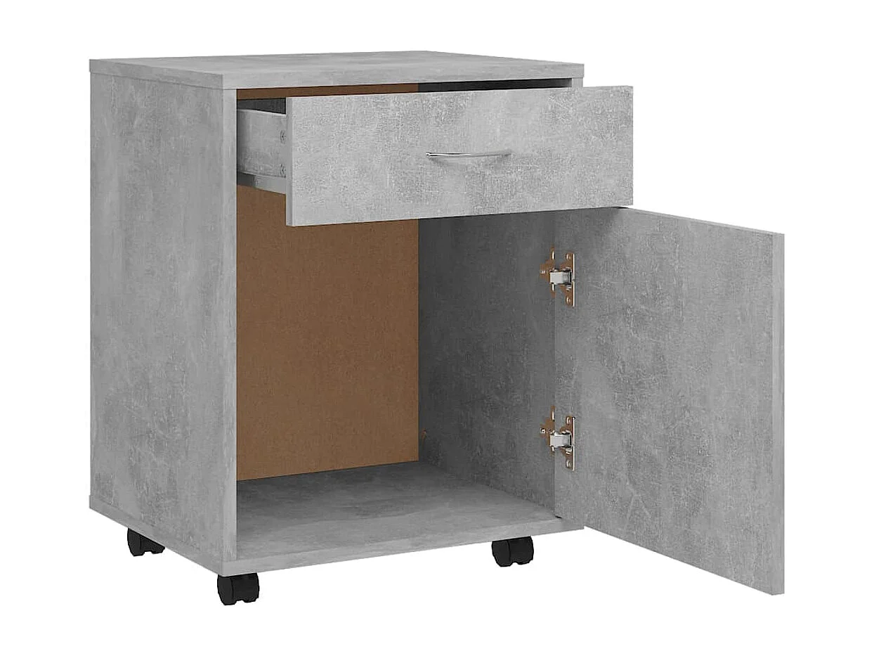 Armoire à roulettes Gris béton 45x38x54 cm Bois d’ingénierie